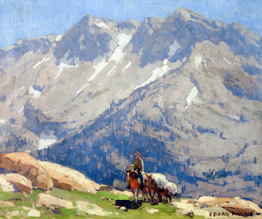 A Rider with Packhorses in the Sierra - Edgar Payne