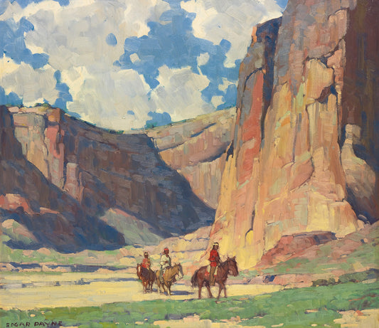 Indians Riding Through Canyon de Chelly - Edgar Payne